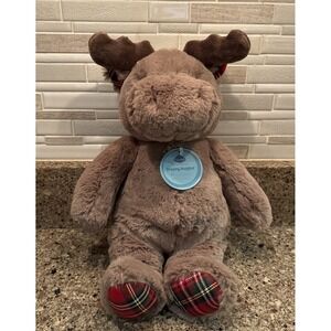 New Cloud B Dreamy Hugginz Brown Moose Tartan Feet and Ears.  Super Soft Plush